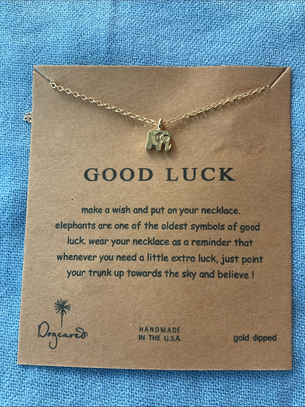 Dogeared Gold Elephant Charm Necklace NWT